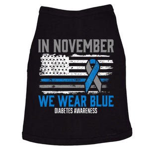 In November We Wear Blue T1D T2D Diabetic Diabetes Awareness Doggie Tank