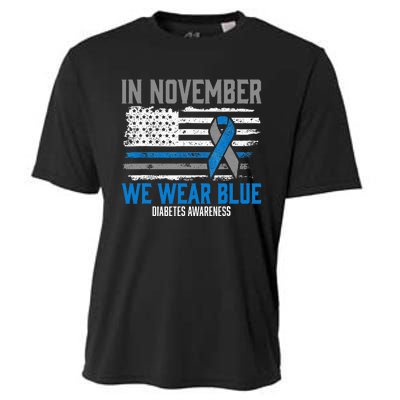 In November We Wear Blue T1D T2D Diabetic Diabetes Awareness Cooling Performance Crew T-Shirt