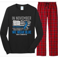 In November We Wear Blue T1D T2D Diabetic Diabetes Awareness Long Sleeve Pajama Set