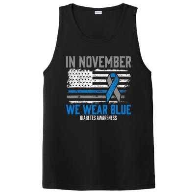 In November We Wear Blue T1D T2D Diabetic Diabetes Awareness PosiCharge Competitor Tank