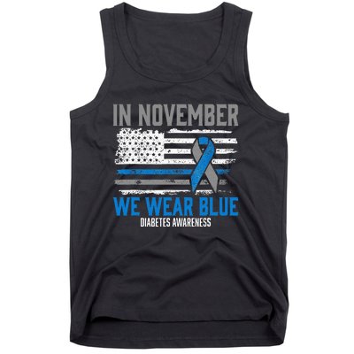 In November We Wear Blue T1D T2D Diabetic Diabetes Awareness Tank Top