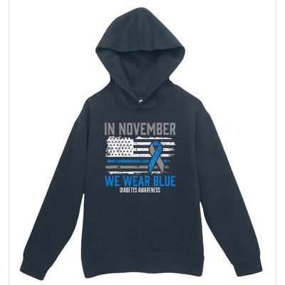 In November We Wear Blue T1D T2D Diabetic Diabetes Awareness Urban Pullover Hoodie