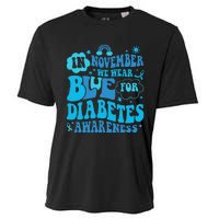 In November We Wear Blue Rainbow Ribbon Diabetes Awareness Cooling Performance Crew T-Shirt