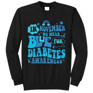 In November We Wear Blue Rainbow Ribbon Diabetes Awareness Sweatshirt