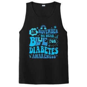 In November We Wear Blue Rainbow Ribbon Diabetes Awareness PosiCharge Competitor Tank