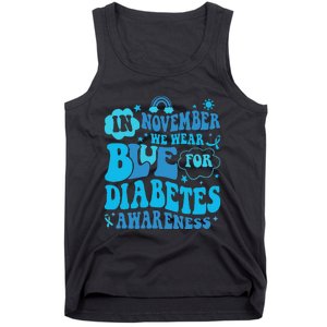 In November We Wear Blue Rainbow Ribbon Diabetes Awareness Tank Top