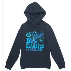 In November We Wear Blue Rainbow Ribbon Diabetes Awareness Urban Pullover Hoodie