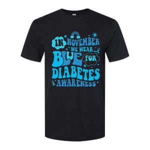 In November We Wear Blue Rainbow Ribbon Diabetes Awareness Softstyle CVC T-Shirt