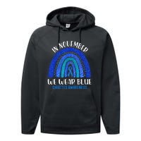 In November We Wear Blue Rainbow Diabetes Awareness Performance Fleece Hoodie