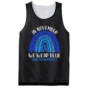 In November We Wear Blue Rainbow Diabetes Awareness Mesh Reversible Basketball Jersey Tank