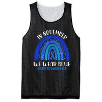 In November We Wear Blue Rainbow Diabetes Awareness Mesh Reversible Basketball Jersey Tank