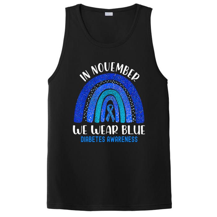 In November We Wear Blue Rainbow Diabetes Awareness PosiCharge Competitor Tank