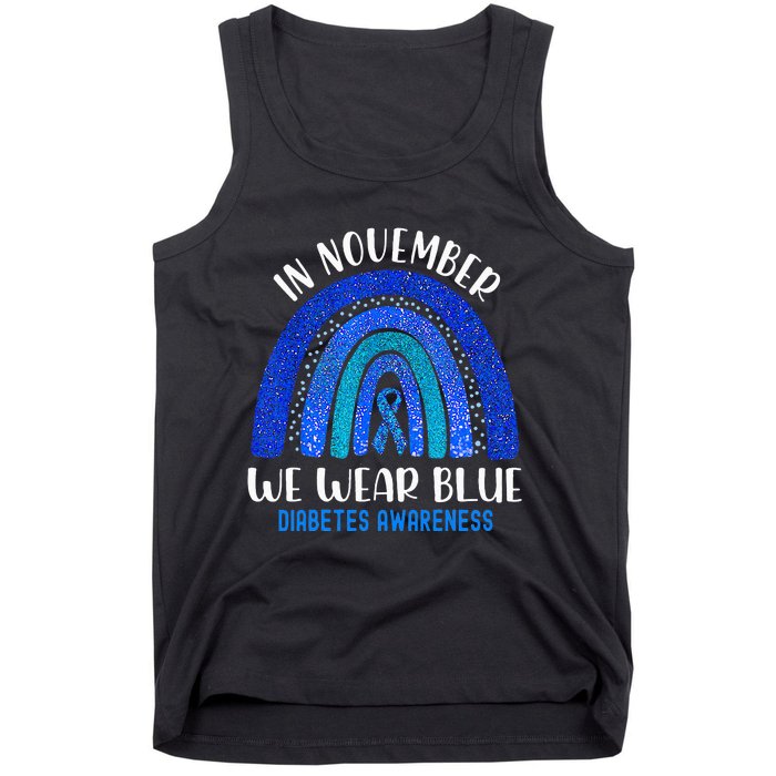 In November We Wear Blue Rainbow Diabetes Awareness Tank Top