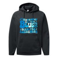 In November We Wear Blue Groovy Diabetic Diabetes Awareness Performance Fleece Hoodie