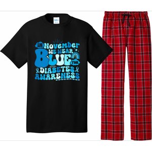 In November We Wear Blue Groovy Diabetic Diabetes Awareness Pajama Set