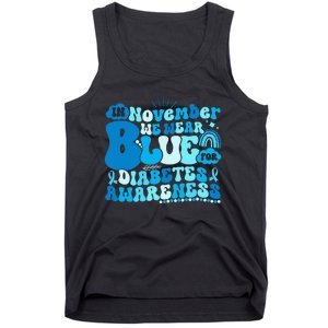 In November We Wear Blue Groovy Diabetic Diabetes Awareness Tank Top