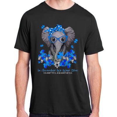 In November We Wear Blue Elephant Diabetes Awareness Gifts Adult ChromaSoft Performance T-Shirt