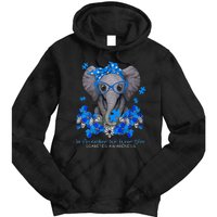 In November We Wear Blue Elephant Diabetes Awareness Gifts Tie Dye Hoodie