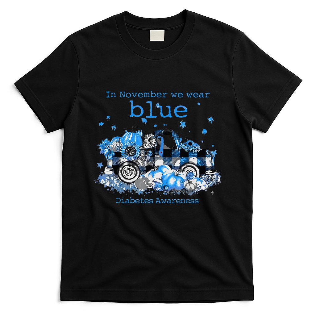 In November We Wear Blue Truck Diabetes Awareness T-Shirt