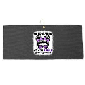 In November We Wear Purple Epilepsy Awareness Women Epilepsy Large Microfiber Waffle Golf Towel