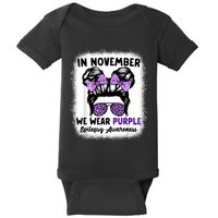 In November We Wear Purple Epilepsy Awareness Women Epilepsy Baby Bodysuit