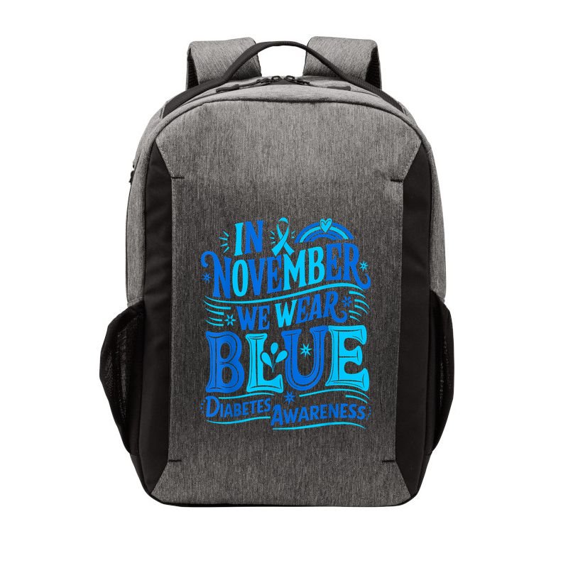 In November We Wear Blue Diabetes Awareness Vector Backpack
