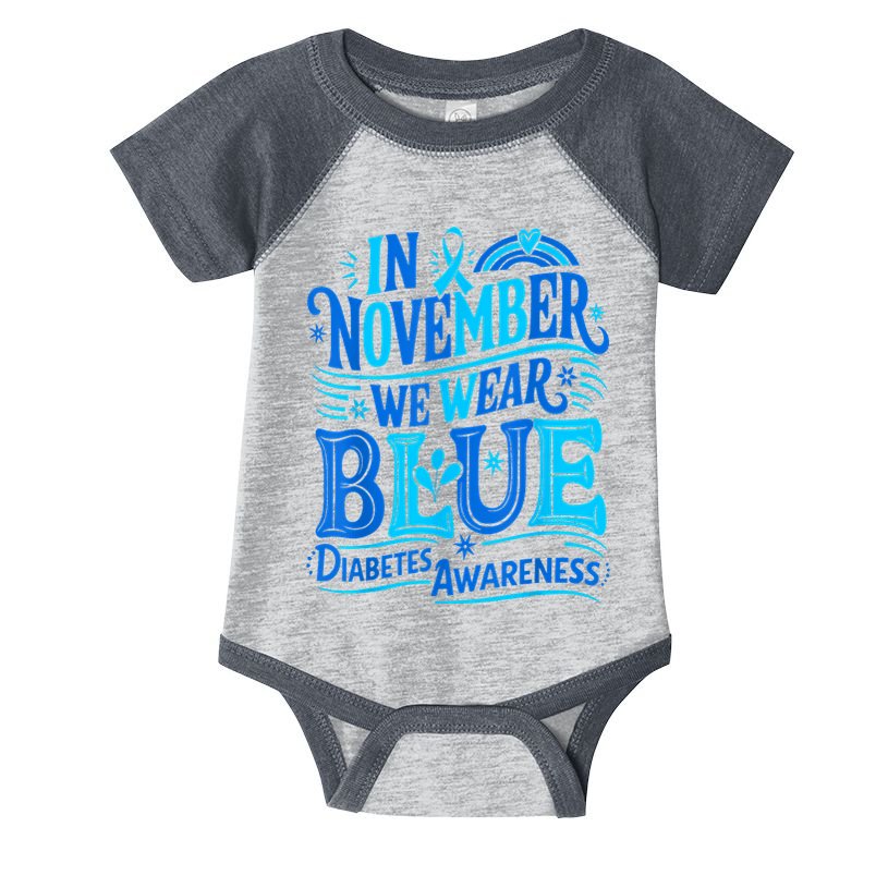 In November We Wear Blue Diabetes Awareness Infant Baby Jersey Bodysuit