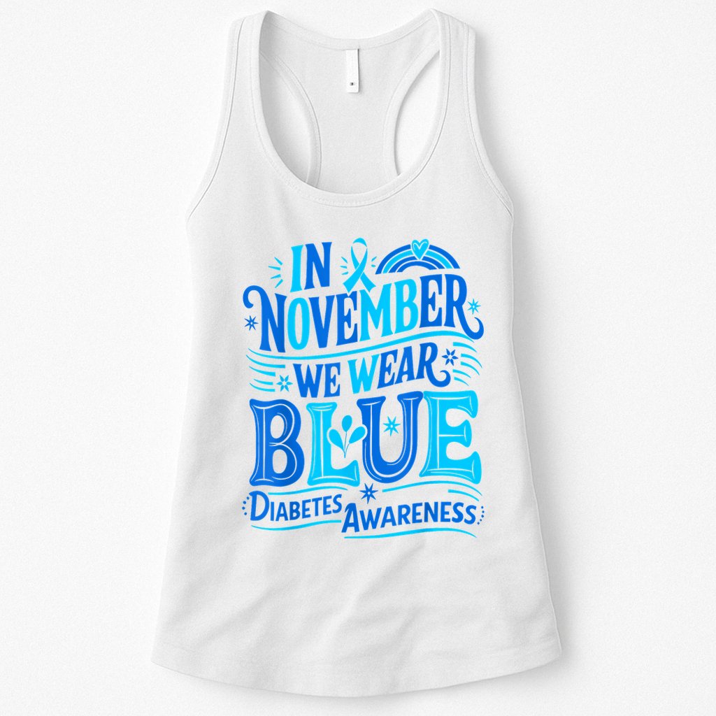 In November We Wear Blue Diabetes Awareness Womens Tank Top