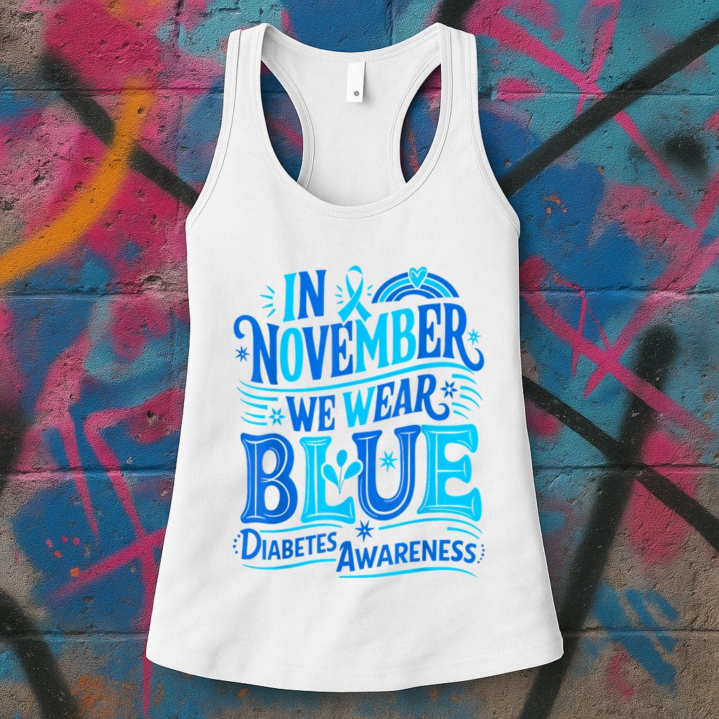 In November We Wear Blue Diabetes Awareness Womens Tank Top
