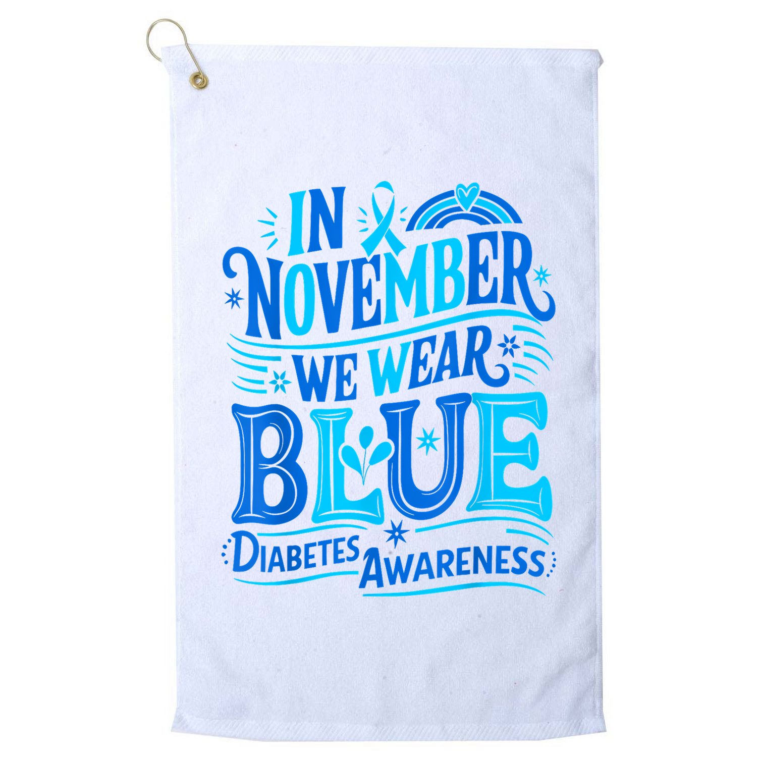 In November We Wear Blue Diabetes Awareness Golf Towel