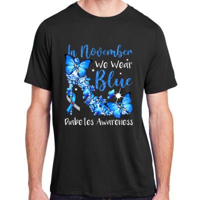 In November We Wear Blue Butterflies Diabetes Awareness Adult ChromaSoft Performance T-Shirt