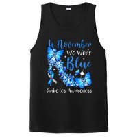 In November We Wear Blue Butterflies Diabetes Awareness PosiCharge Competitor Tank