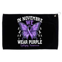 In November We Wear Purple Epilepsy Awareness Month Ribbon Grommeted Golf Towel