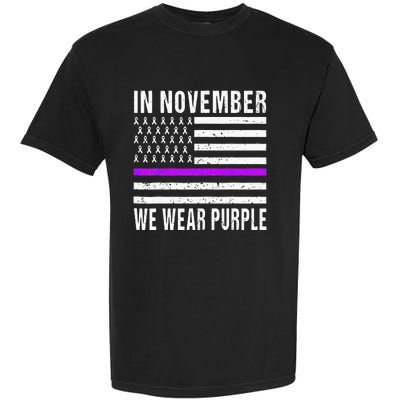 In November We Wear Purple Pancreatic Cancer Awareness Garment-Dyed Heavyweight T-Shirt