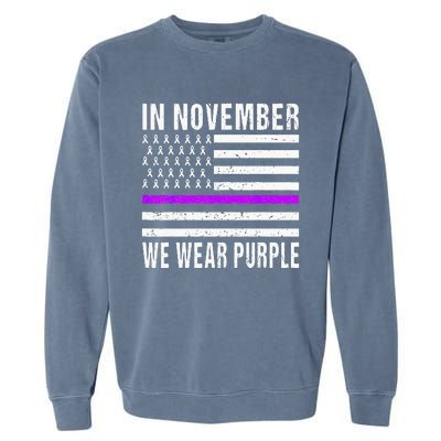 In November We Wear Purple Pancreatic Cancer Awareness Garment-Dyed Sweatshirt