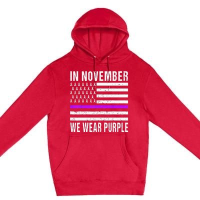 In November We Wear Purple Pancreatic Cancer Awareness Premium Pullover Hoodie