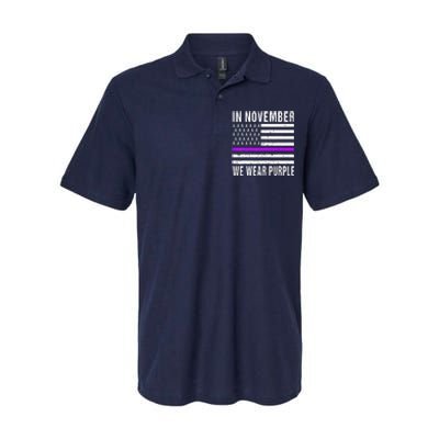 In November We Wear Purple Pancreatic Cancer Awareness Softstyle Adult Sport Polo