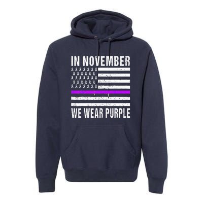 In November We Wear Purple Pancreatic Cancer Awareness Premium Hoodie