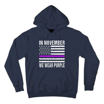 In November We Wear Purple Pancreatic Cancer Awareness Tall Hoodie