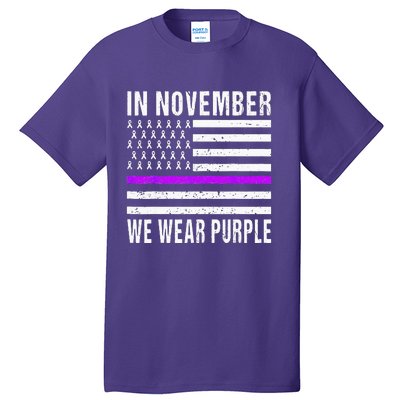 In November We Wear Purple Pancreatic Cancer Awareness Tall T-Shirt