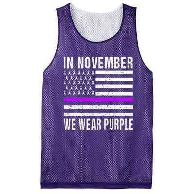 In November We Wear Purple Pancreatic Cancer Awareness Mesh Reversible Basketball Jersey Tank