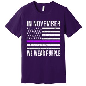 In November We Wear Purple Pancreatic Cancer Awareness Premium T-Shirt