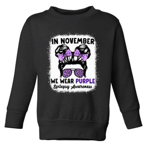 In November We Wear Purple Epilepsy Awareness Women Epilepsy Toddler Sweatshirt