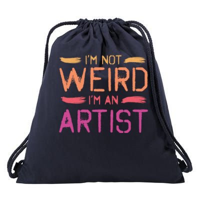 I'm Not Weird I'm An Artist Cool Graphic Designer Art Gift Drawstring Bag