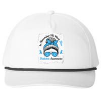 In November We Wear Blue Messy Hair Type Diabetes Awareness Snapback Five-Panel Rope Hat