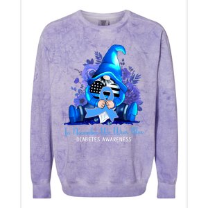 In November We Wear Blue Gnomes Diabetes Awareness Survivors Gift Colorblast Crewneck Sweatshirt