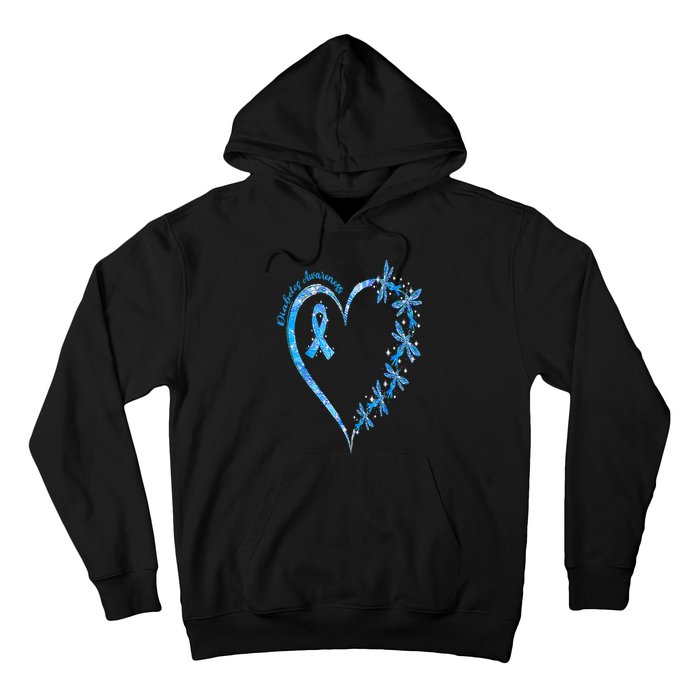 In November We Wear Blue Cure Diabetes Awareness Love Heart Hoodie