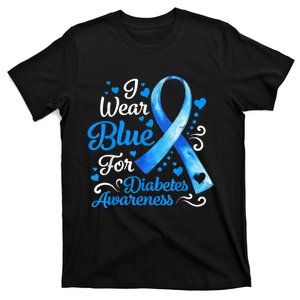 In November We Wear Blue Ribbon Diabetes Awareness Month T-Shirt