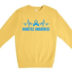 In November We Wear Bleu Diabetes Awareness Butterflies Premium Crewneck Sweatshirt