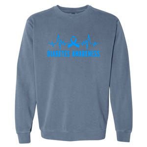 In November We Wear Bleu Diabetes Awareness Butterflies Garment-Dyed Sweatshirt